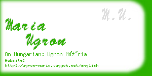 maria ugron business card